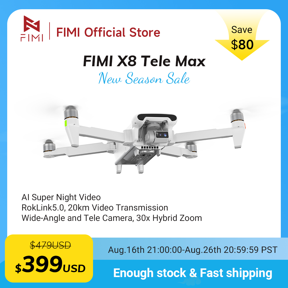 Dji Drone Air 3 - FIMI X8 Tele Max Drohne 1/2-Zoll-CMOS-Weitwinkel-Telekamera